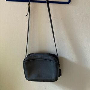 Coach Navy Leather Shoulder Bag